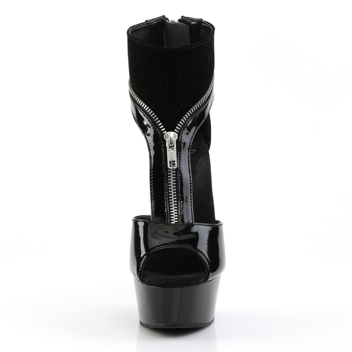 Pleaser Botas de tobillo para mujer DELIGHT-690 BLK PAT-LAMY / BLK