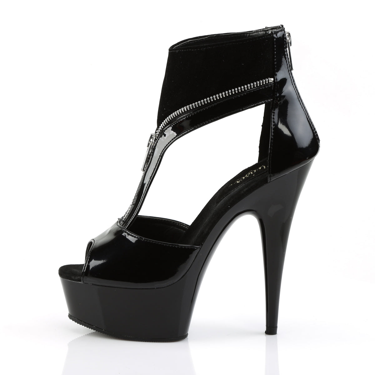 Pleaser Botas de tobillo para mujer DELIGHT-690 BLK PAT-LAMY / BLK