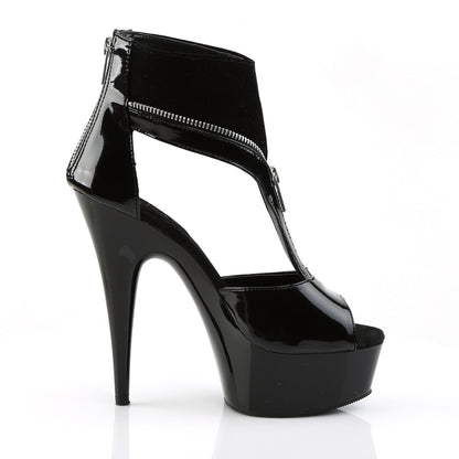 Pleaser Botas de tobillo para mujer DELIGHT-690 BLK PAT-LAMY / BLK