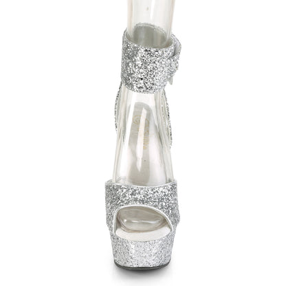 Pleaser Womens Sandals DELIGHT-691LG Slv Glitter/Slv Glitter