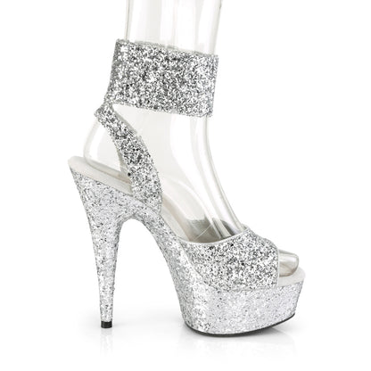 Pleaser Womens Sandals DELIGHT-691LG Slv Glitter/Slv Glitter