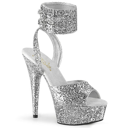 Pleaser Womens Sandals DELIGHT-691LG Slv Glitter/Slv Glitter