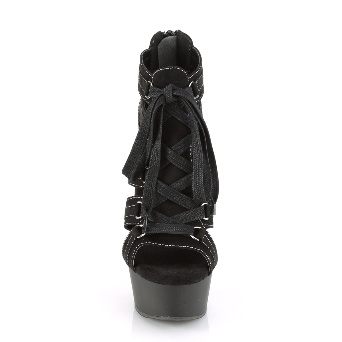 Pleaser Womens Sandals DELIGHT-693 Blk Microfiber/Blk Matte