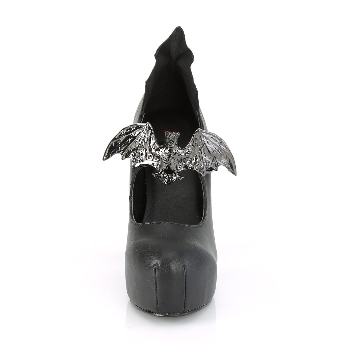 DemoniaCult Bombas de mujer DEMON-18 BLK de cuero vegano