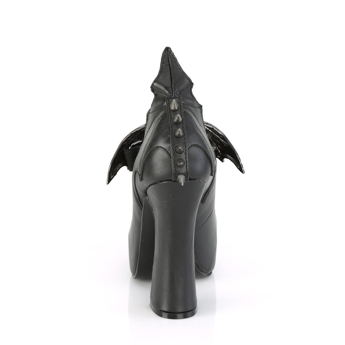 DemoniaCult Bombas de mujer DEMON-18 BLK de cuero vegano