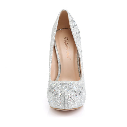 Fabulicious Bombas para mujer DESTINY-06r slv brillo tejido de malla