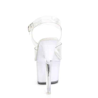 Pleaser Sandalias para mujer DISCOLITE-708 clr / brillo blanco