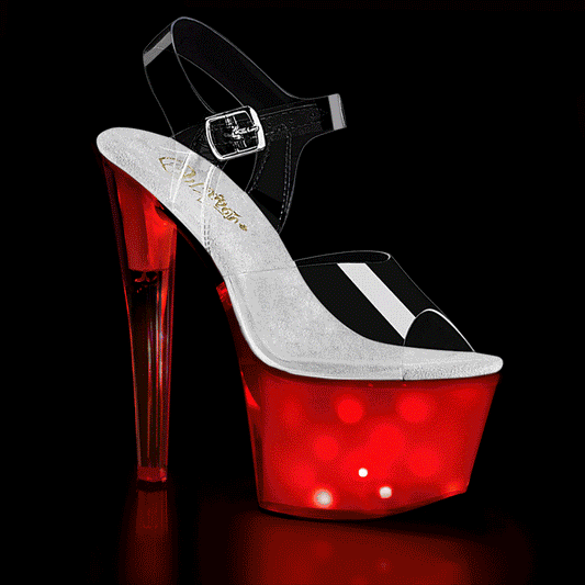 Pleaser Sandalias para mujer DISCOLITE-708 clr / brillo blanco