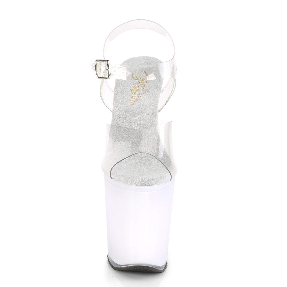 Pleaser Sandalias para mujer DISCOLITE-808 clr / brillo blanco