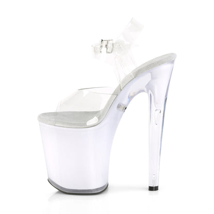 Pleaser Sandalias para mujer DISCOLITE-808 clr / brillo blanco