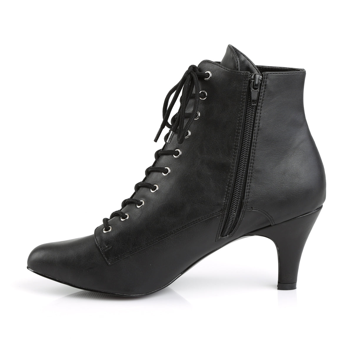 Pleaser Pink Label Botas de tobillo para mujer DIVINE-1020 Blk Faux Cuero