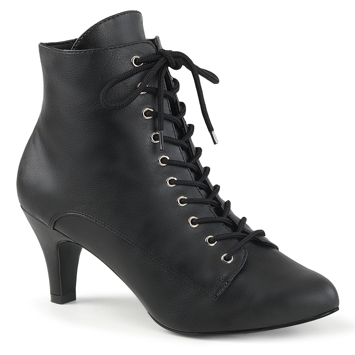 Pleaser Pink Label Botas de tobillo para mujer DIVINE-1020 Blk Faux Cuero