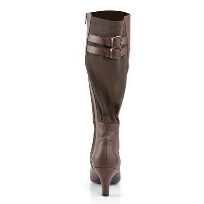 Pleaser Pink Label Botas de mujer DIVINE-2018 Brown Faux Cuero