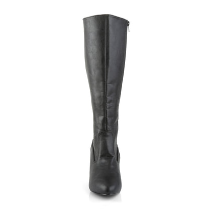 Pleaser Pink Label Botas de mujer DIVINE-2018 Blk Faux Cuero