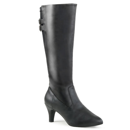 Pleaser Pink Label Botas de mujer DIVINE-2018 Blk Faux Cuero