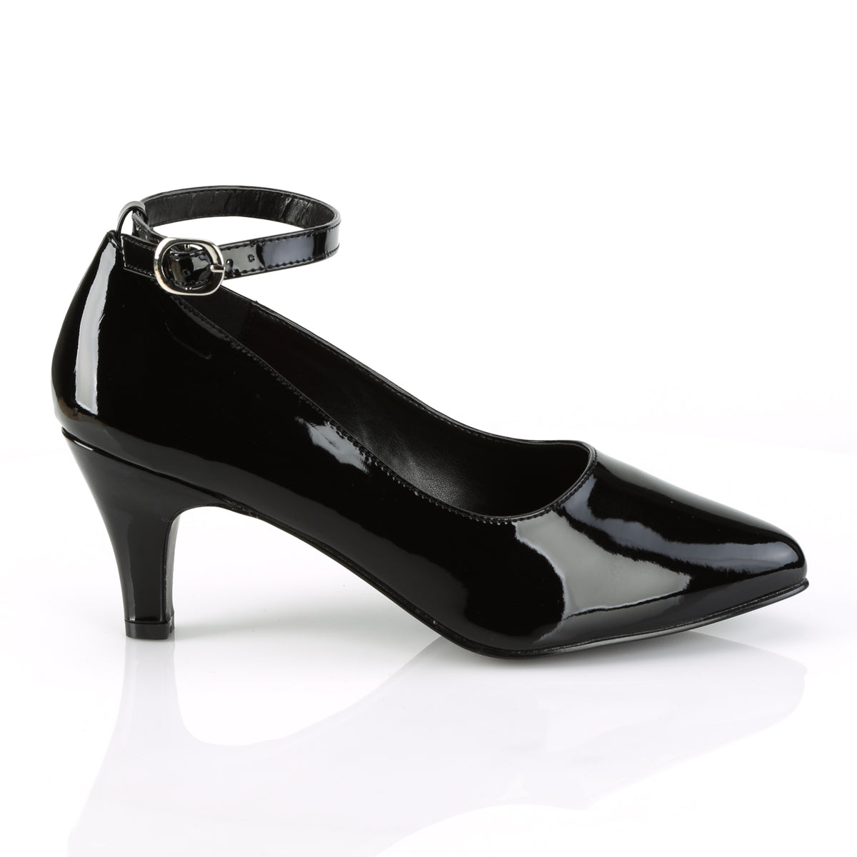 Pleaser Pink Label Womens Pumps DIVINE-431 Blk Pat