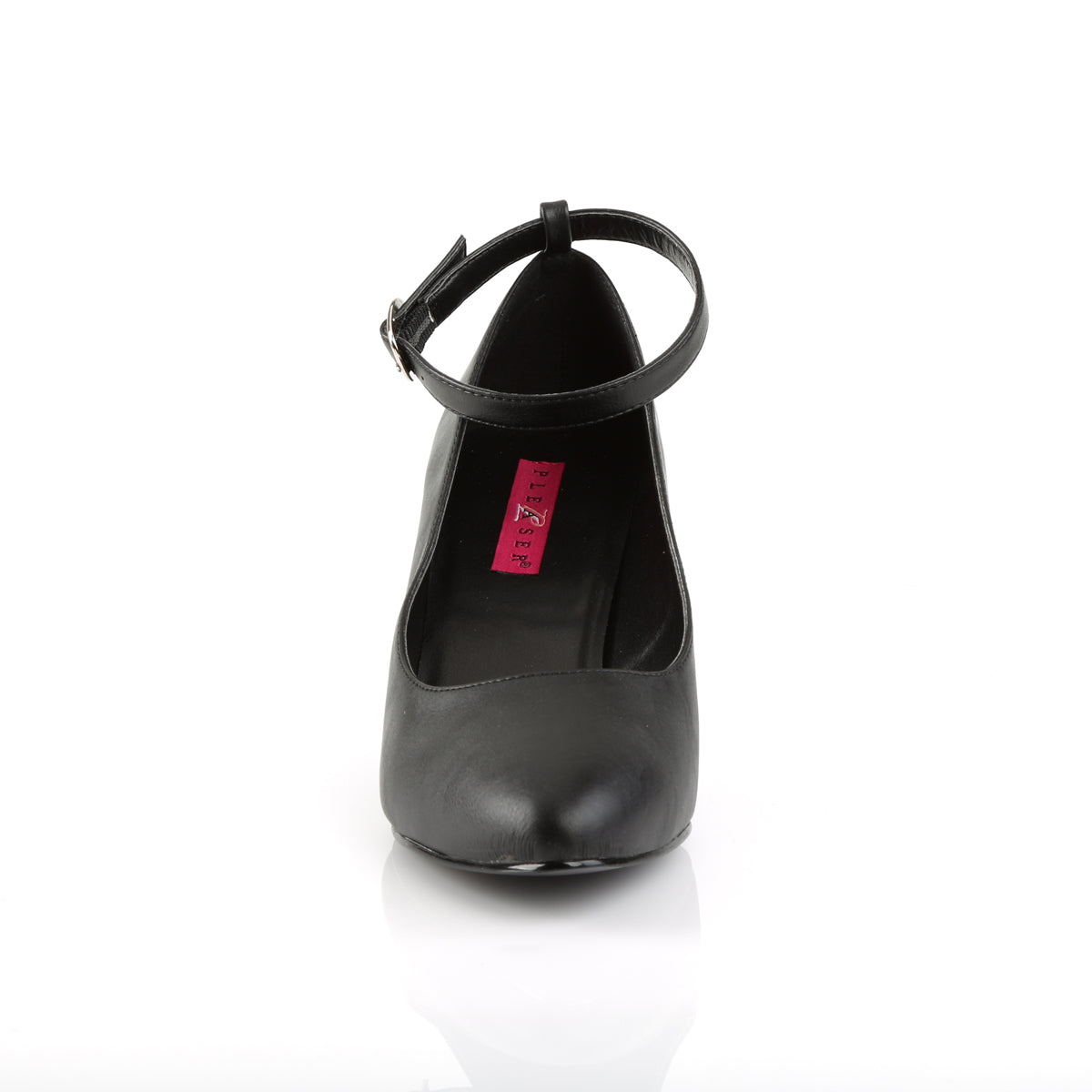 Pleaser Pink Label Womens Pumps DIVINE-431 Blk Faux Leather