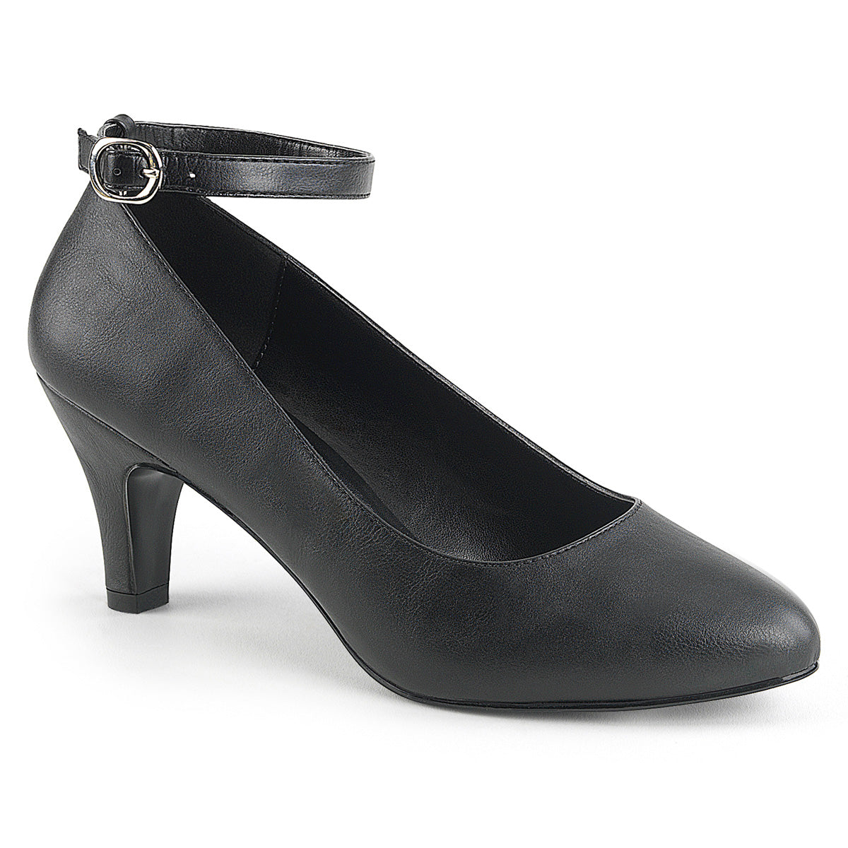 Pleaser Pink Label Womens Pumps DIVINE-431 Blk Faux Leather