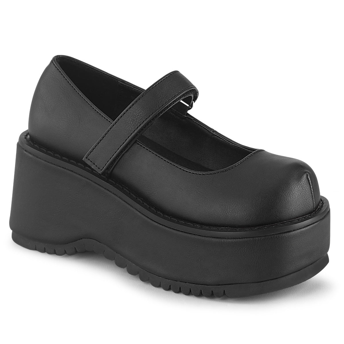 DemoniaCult Bombas de mujer DOLLIE-01 BLK de cuero vegano