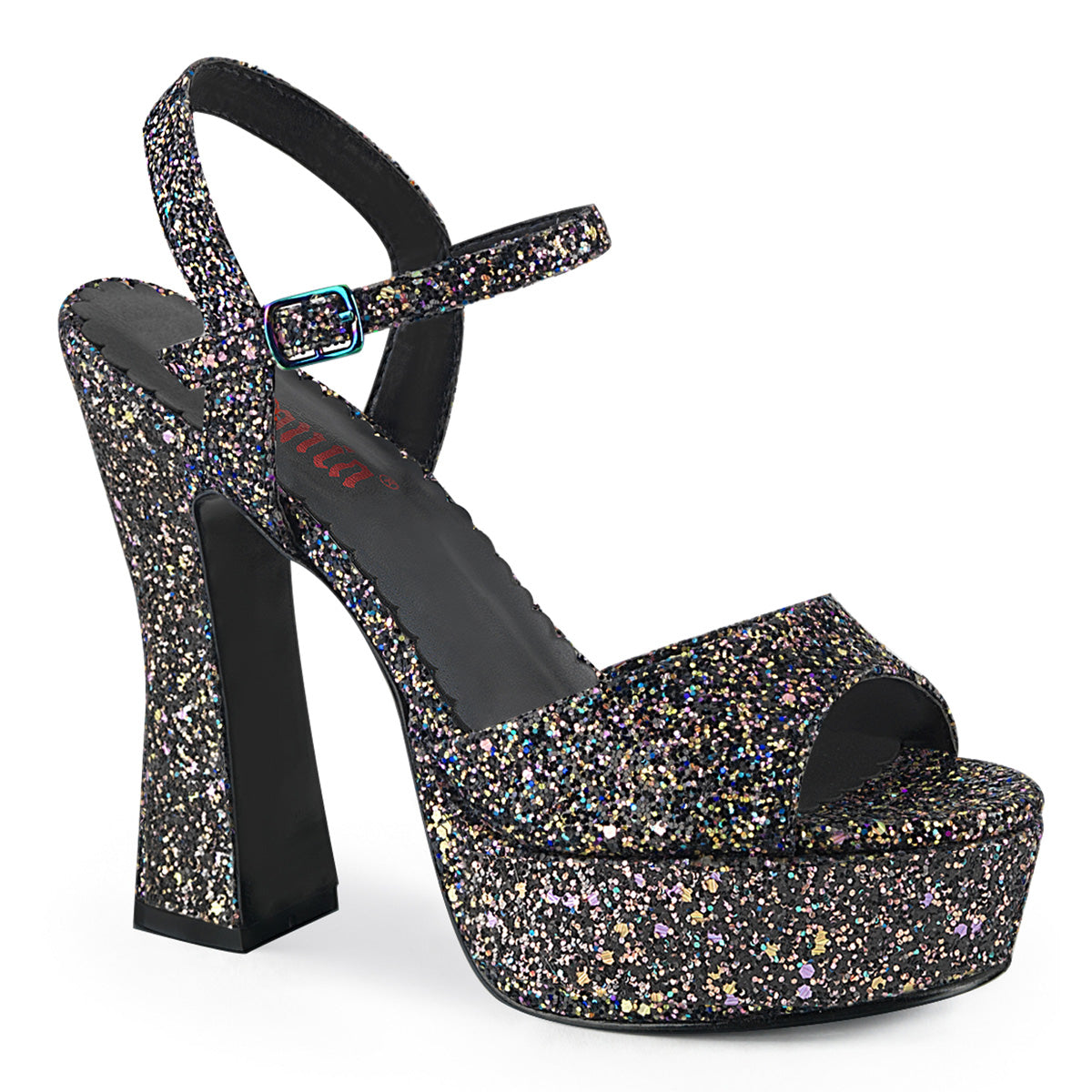 DemoniaCult Sandalias para mujeres DOLLY-09 BLK Multi Glitter