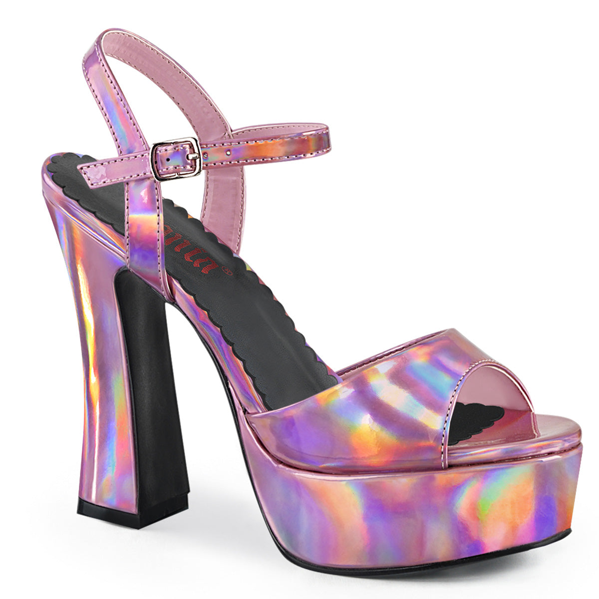 DemoniaCult Sandalias para mujeres DOLLY-09 holograma rosa
