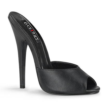 Devious Sandalias para mujer DOMINA-101 Blk Faux Cuero