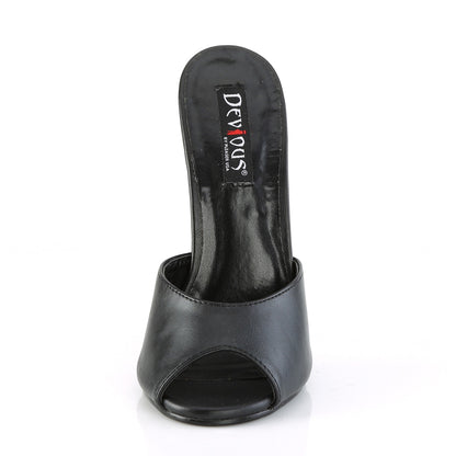 Devious Sandalias para mujer DOMINA-101 Blk Faux Cuero