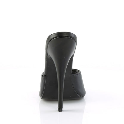 Devious Sandalias para mujer DOMINA-101 Blk Faux Cuero