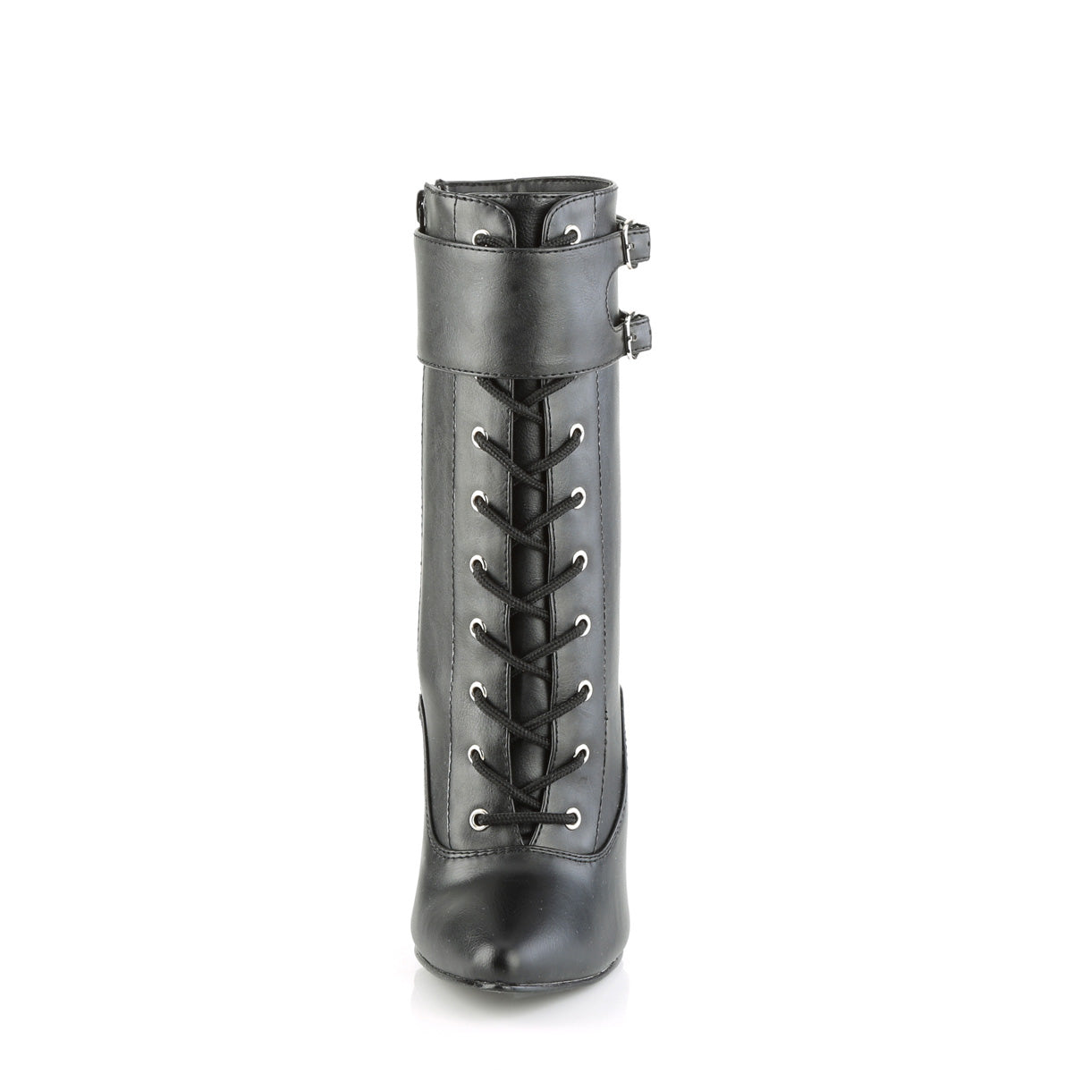 Devious Womens Ankle Boots DOMINA-1023 Blk Faux Leather