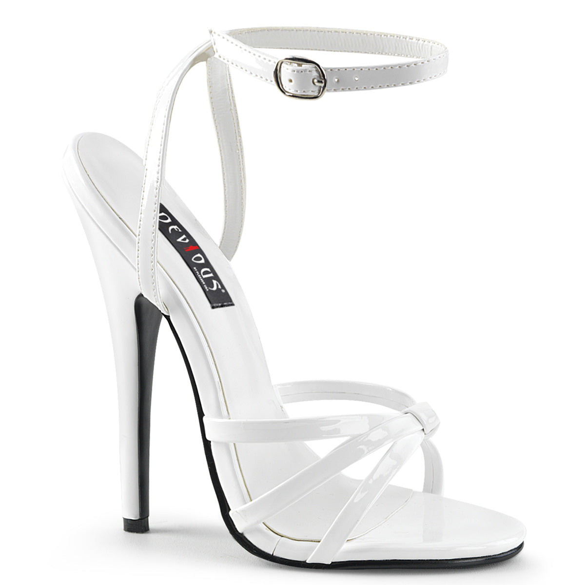 Devious Sandalias para mujer DOMINA-108 palmadita blanca