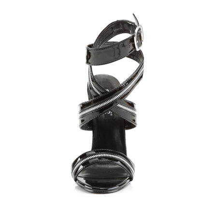 Devious Womens Sandals DOMINA-119 Blk Pat