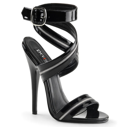 Devious Womens Sandals DOMINA-119 Blk Pat
