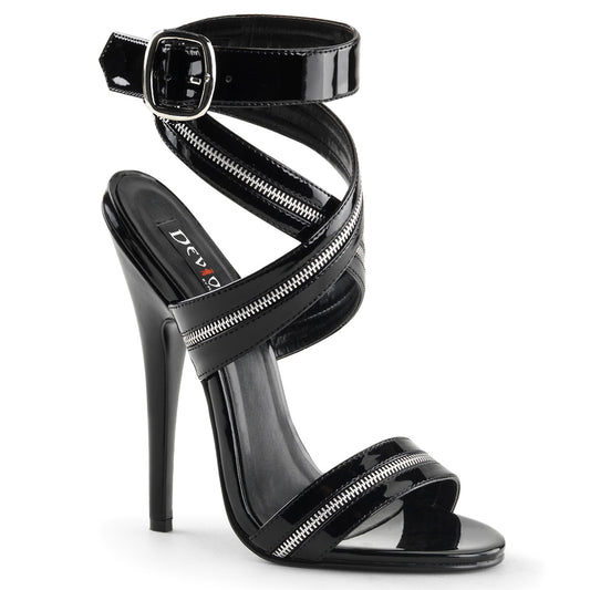 Devious Sandalias para mujer DOMINA-119 BLK PAT