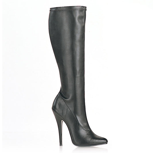 Devious Womens Boots DOMINA-2000 Blk Str Pu