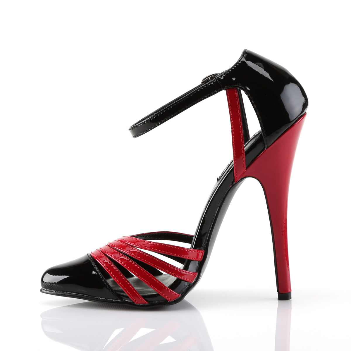 Devious Bombas para mujer DOMINA-412 BLK RED PAT