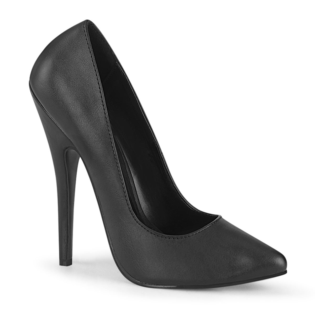Devious Womens Pumps DOMINA-420 Blk Faux Leather