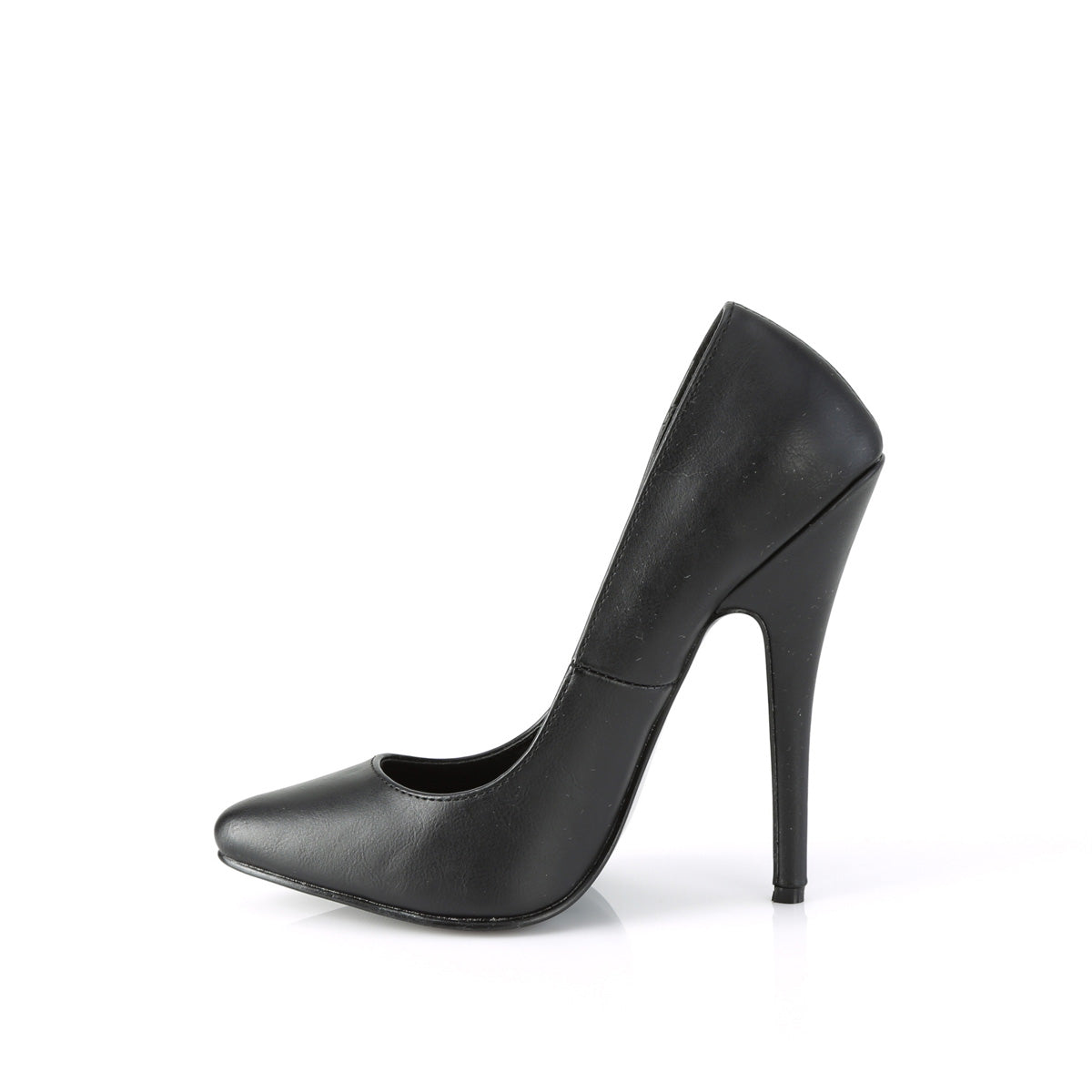 Devious Womens Pumps DOMINA-420 Blk Faux Leather