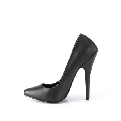 Devious Bombas para mujer DOMINA-420 Blk Faux Cuero