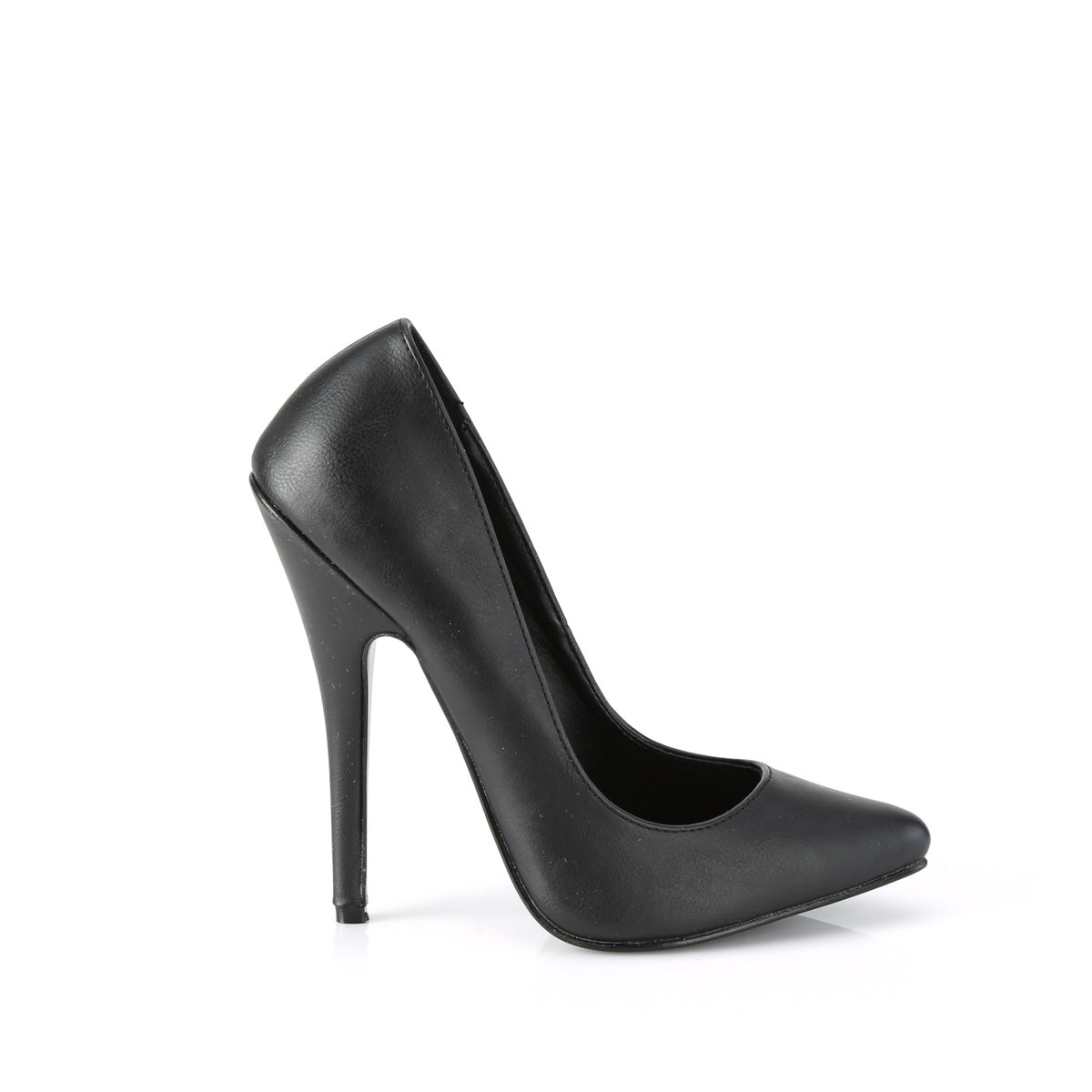 Devious Bombas para mujer DOMINA-420 Blk Faux Cuero