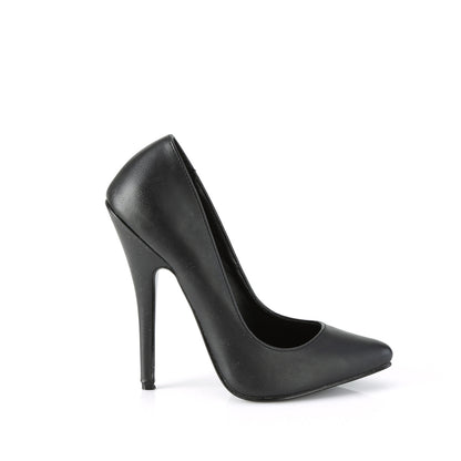 Devious Bombas para mujer DOMINA-420 Blk Faux Cuero