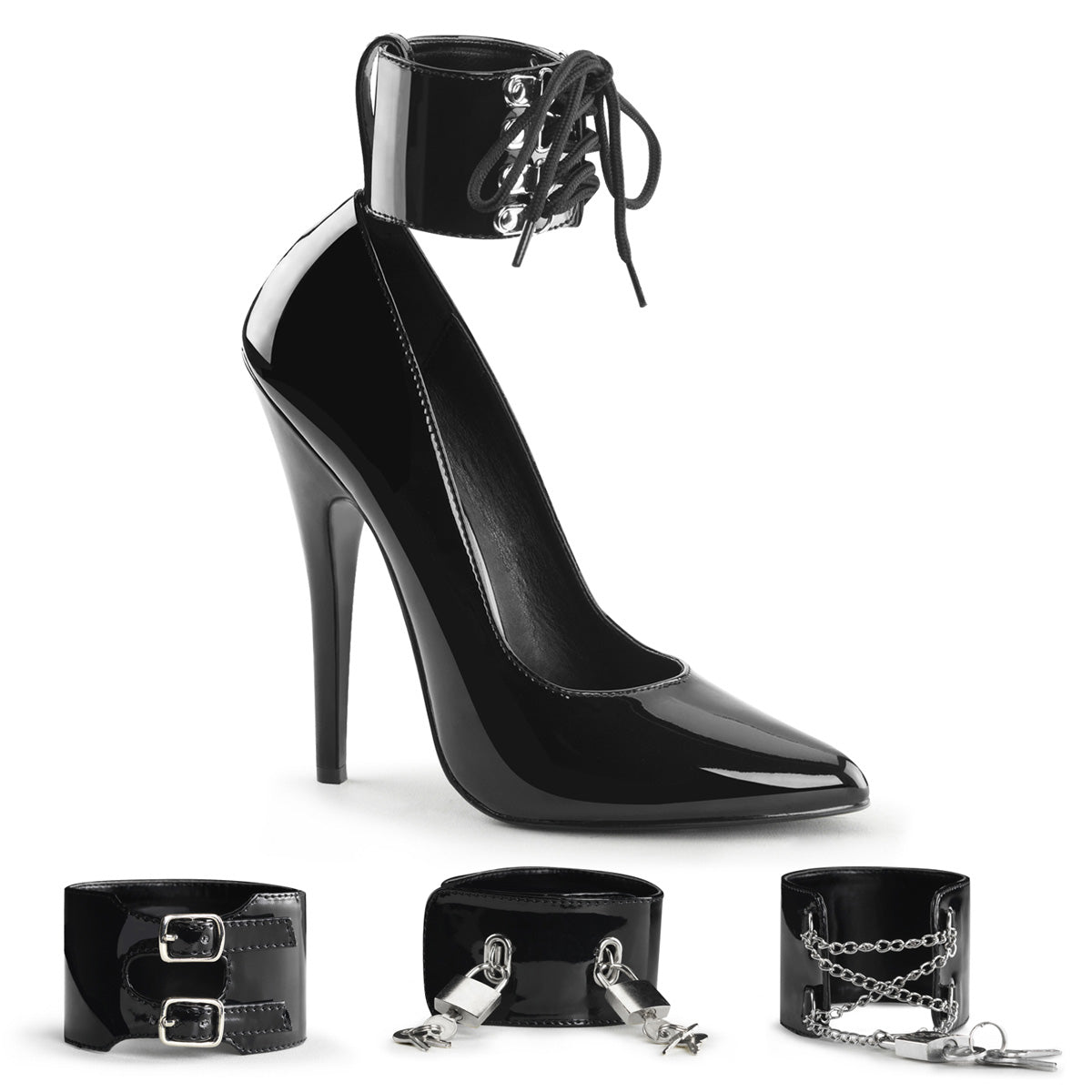 Devious Bombas para mujer DOMINA-434 BLK PAT