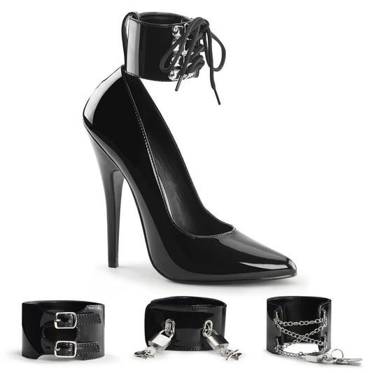 Devious Bombas para mujer DOMINA-434 BLK PAT