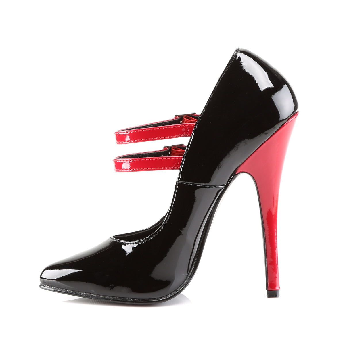 Devious Bombas para mujer DOMINA-442 Blk-Red Pat