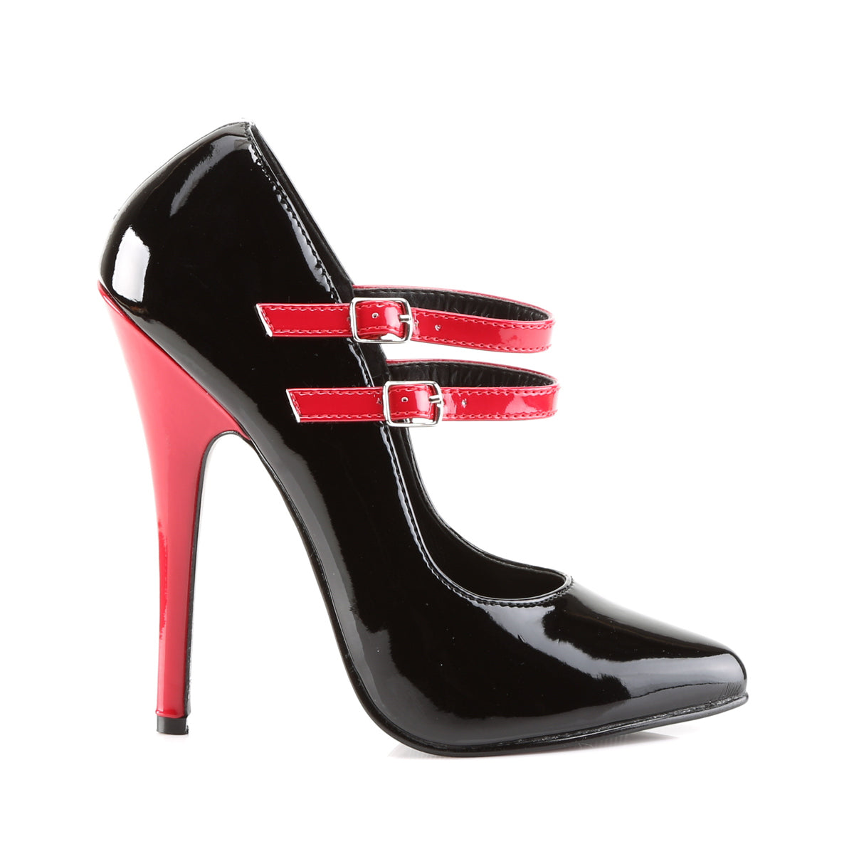 Devious Bombas para mujer DOMINA-442 Blk-Red Pat
