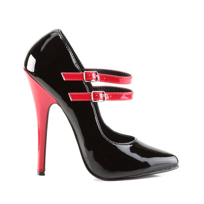 Devious Bombas para mujer DOMINA-442 Blk-Red Pat