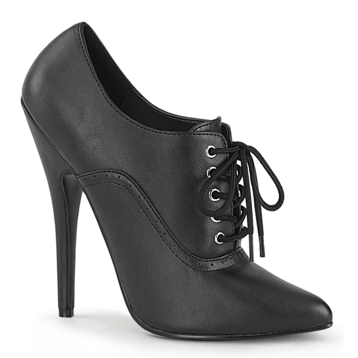 Devious Bombas para mujer DOMINA-460 Blk Faux Cuero
