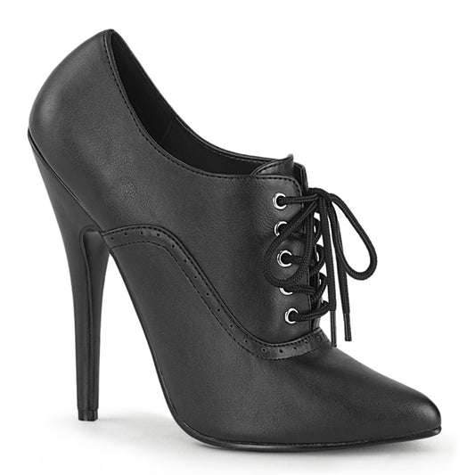 Devious Bombas para mujer DOMINA-460 Blk Faux Cuero