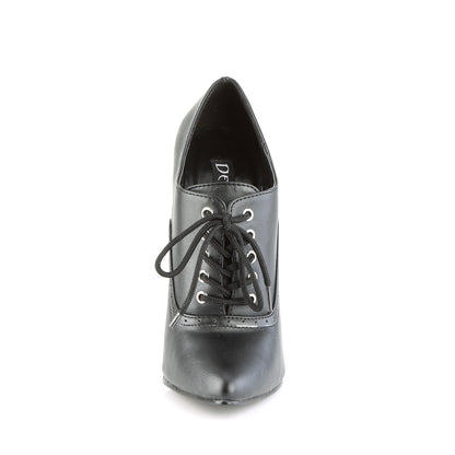 Devious Bombas para mujer DOMINA-460 Blk Faux Cuero