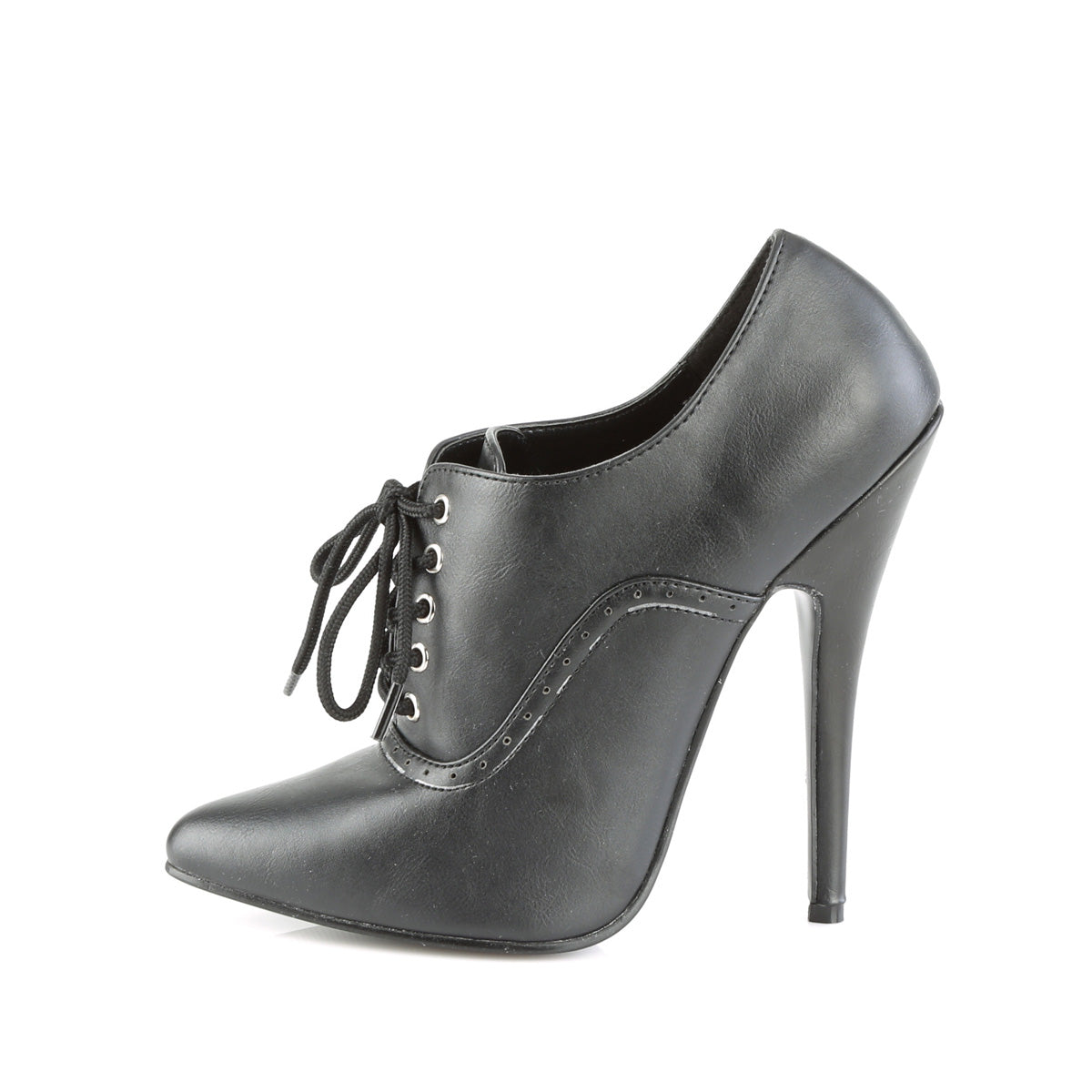 Devious Bombas para mujer DOMINA-460 Blk Faux Cuero
