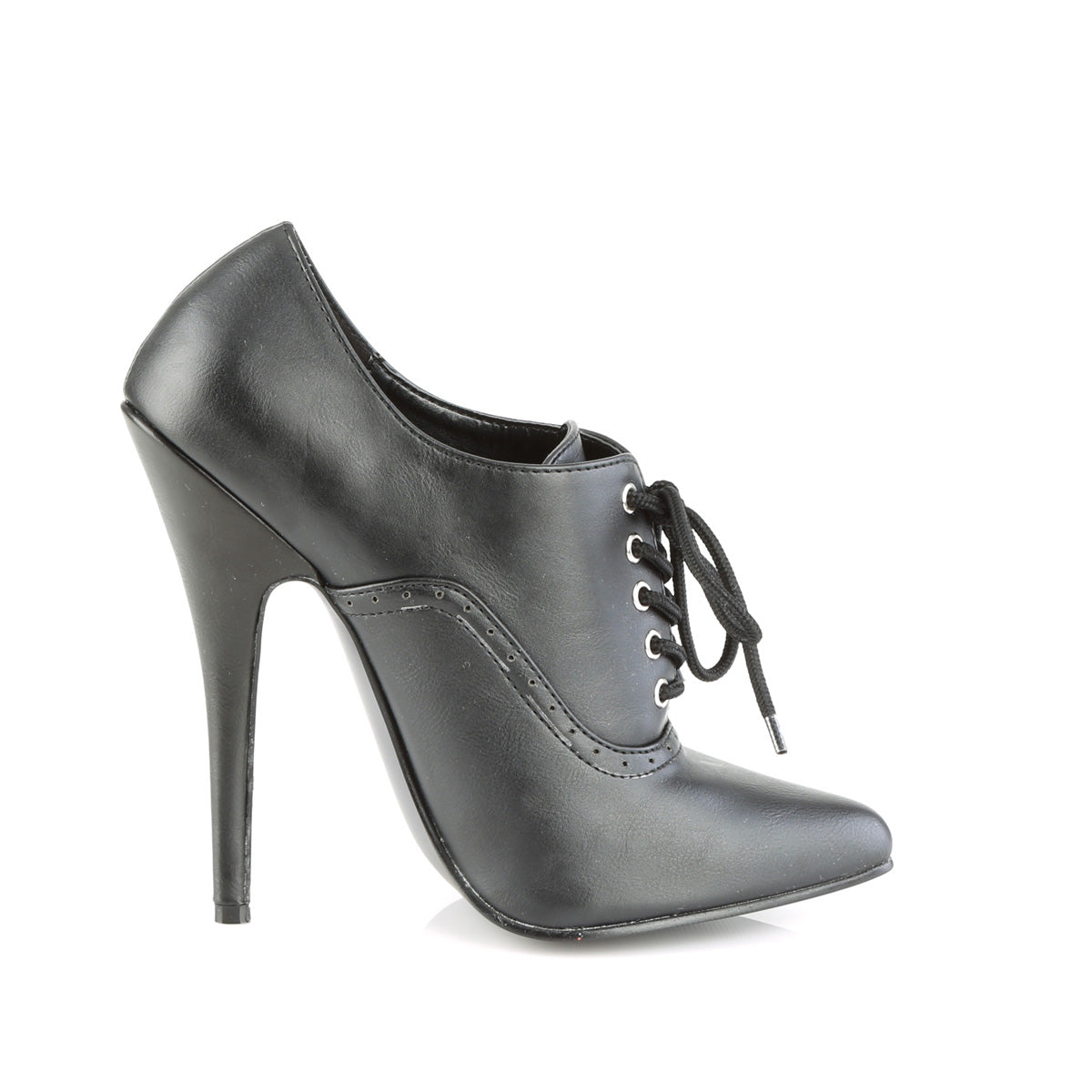Devious Bombas para mujer DOMINA-460 Blk Faux Cuero